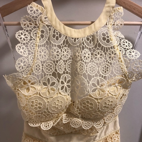 NWT Self-Portrait Yellow Floral Lace Dress - Picture 3 of 8